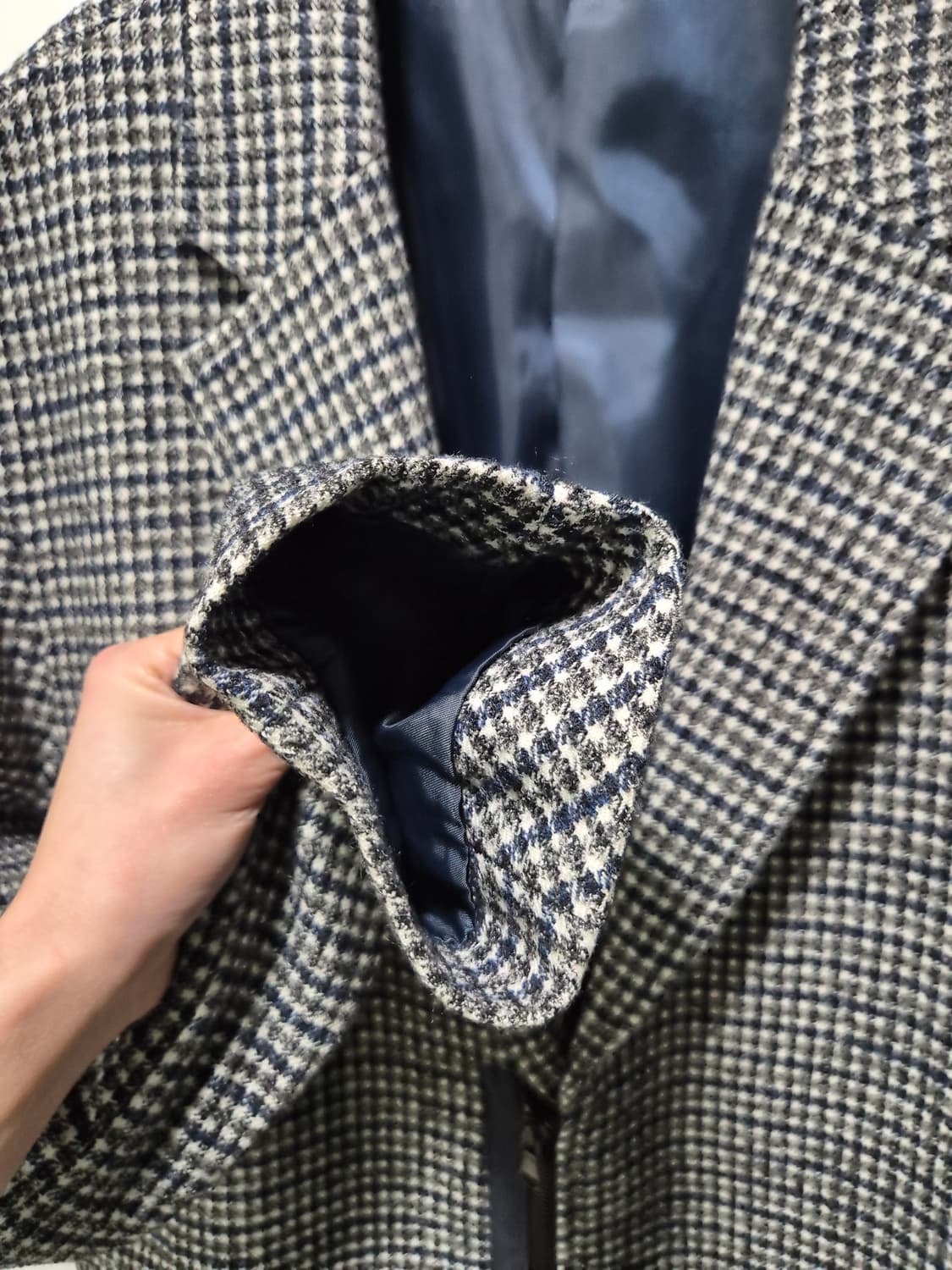 송지오. 체크 롱코트 상품이미지4