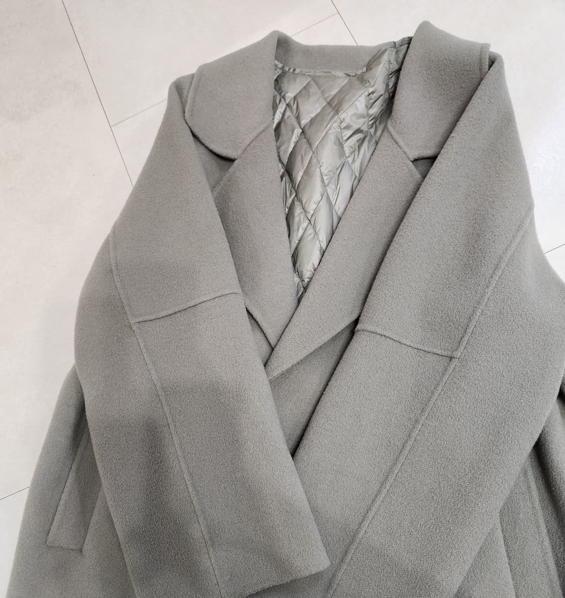 핸드메이드 울100 롱코트 구스다운내피 상품이미지7