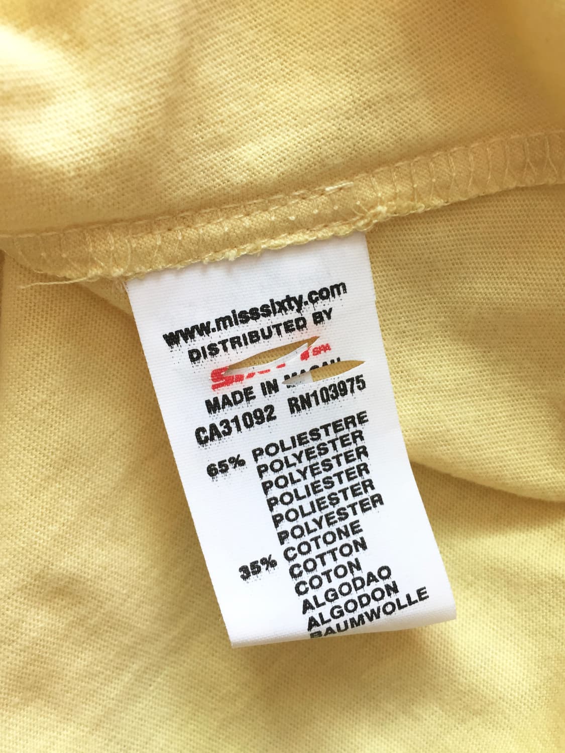 Miss Sixty Yellow Fitted Polo Shirt 상품이미지7