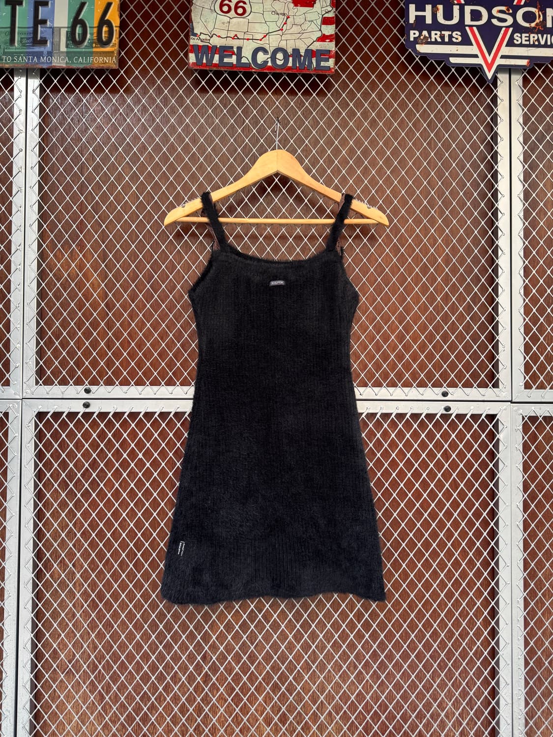 SCULPTOR 스컬프터 퍼 벨벳 블랙 미디 원피스 새상품 상품이미지6