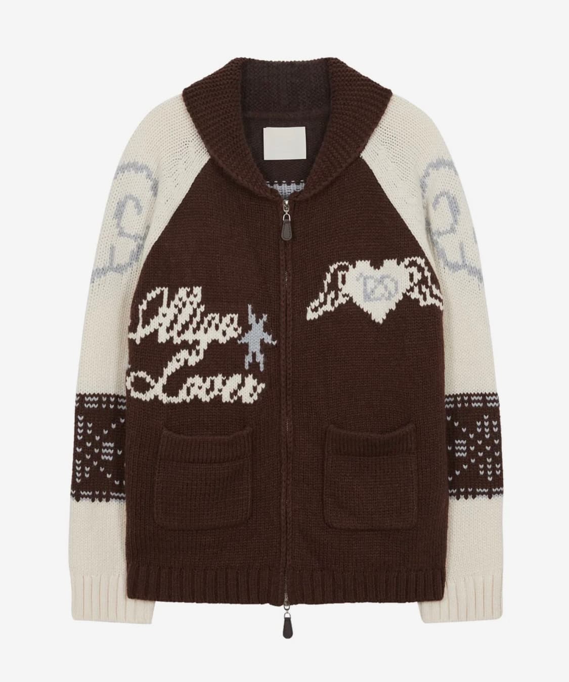 일리고 코위찬 니트 집업 브라운 상품이미지3