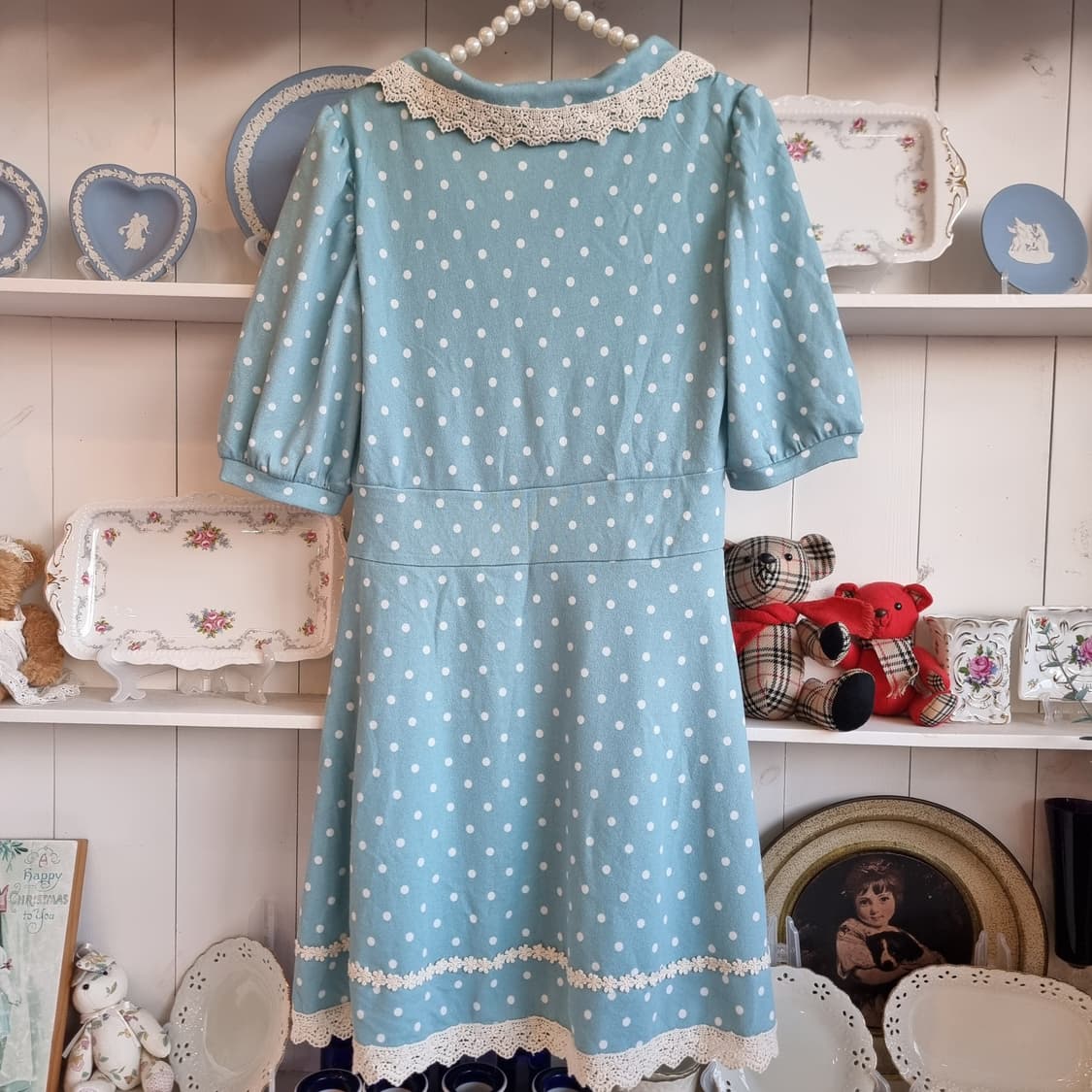 빈티지 도트 원피스 상품이미지5