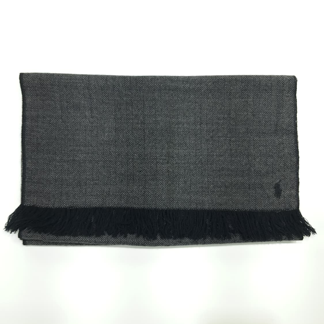 MX183 폴로 랄프로렌 블랙 헤링본 울 스카프 숄 목도리 머플러 상품이미지7