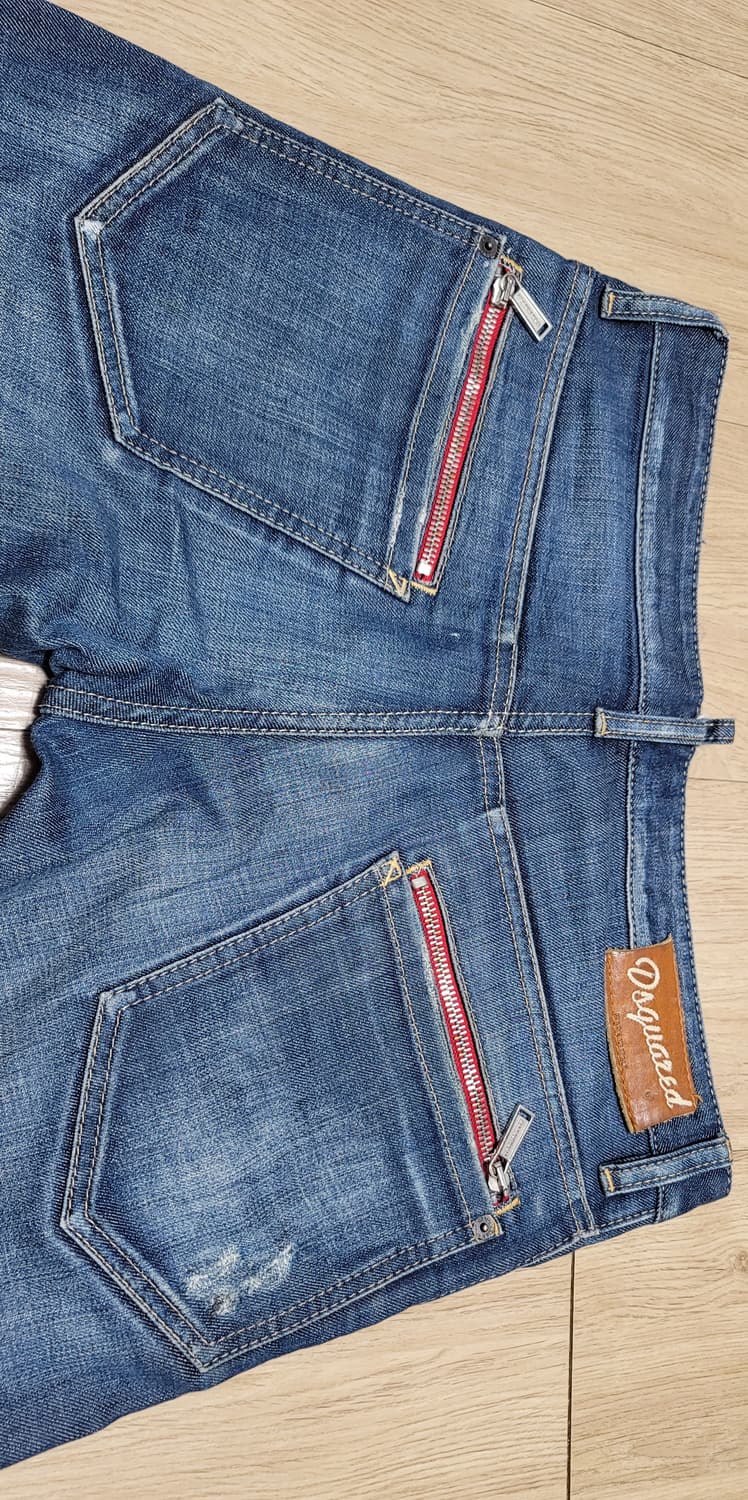 디스퀘어드2 루키11 레드지퍼 부블레핏 데님 청바지 EU 46 상품이미지3