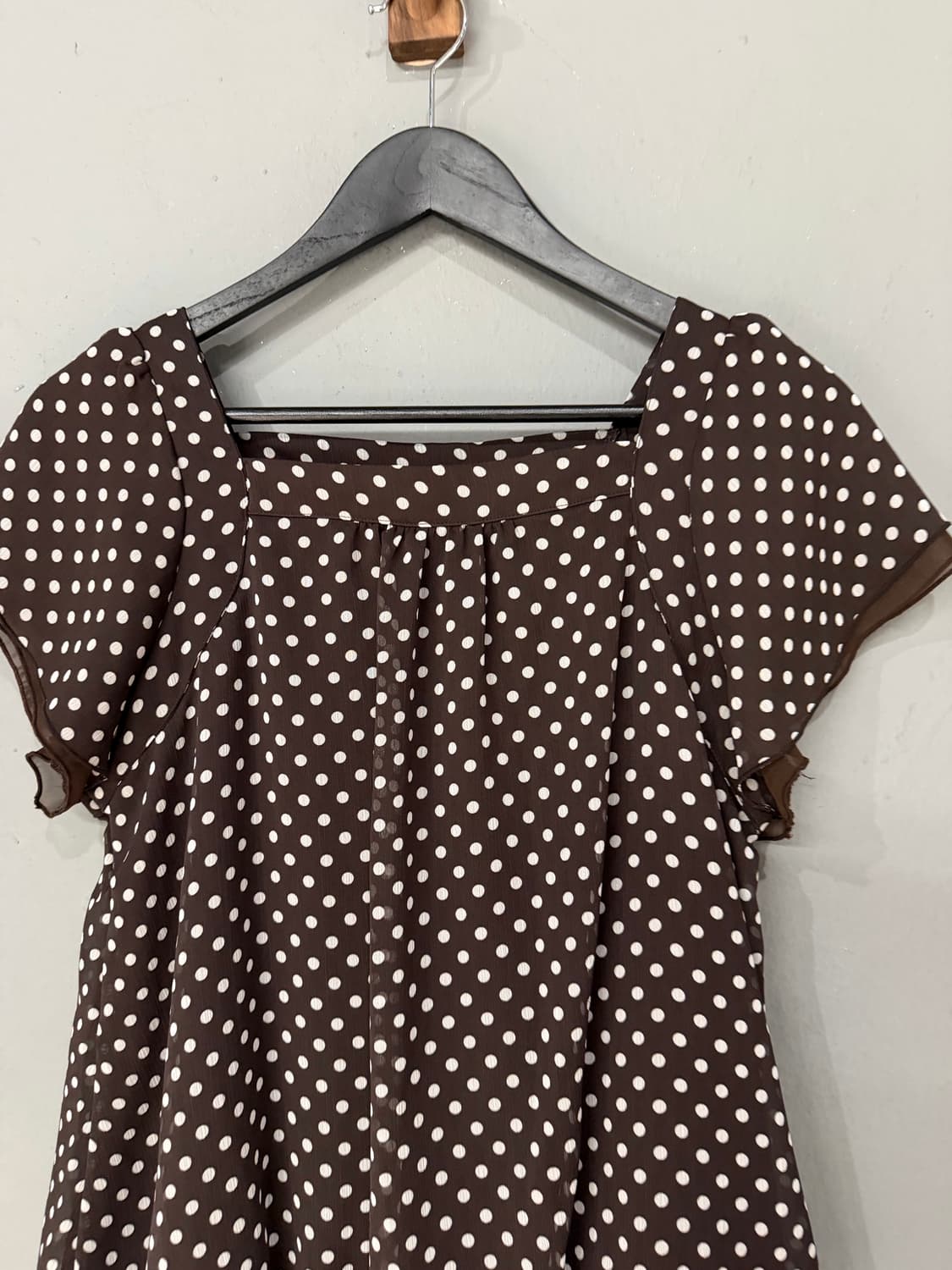 dot pattern frill layered detail top 상품이미지6