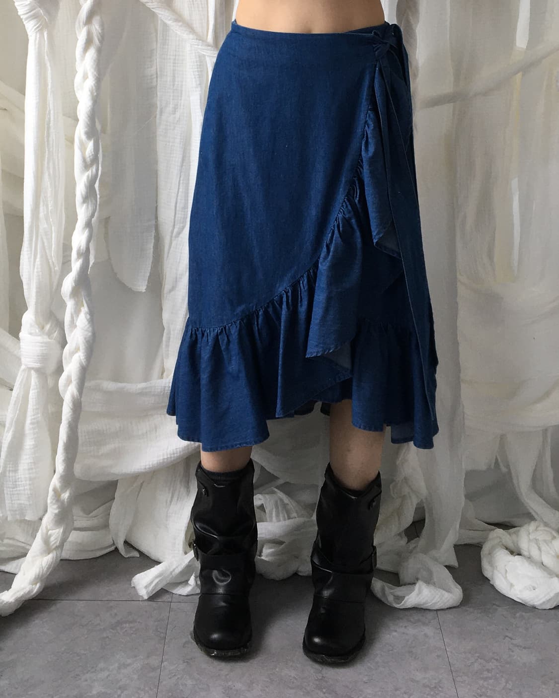 Ruffle point wrap tied skirt 상품이미지4