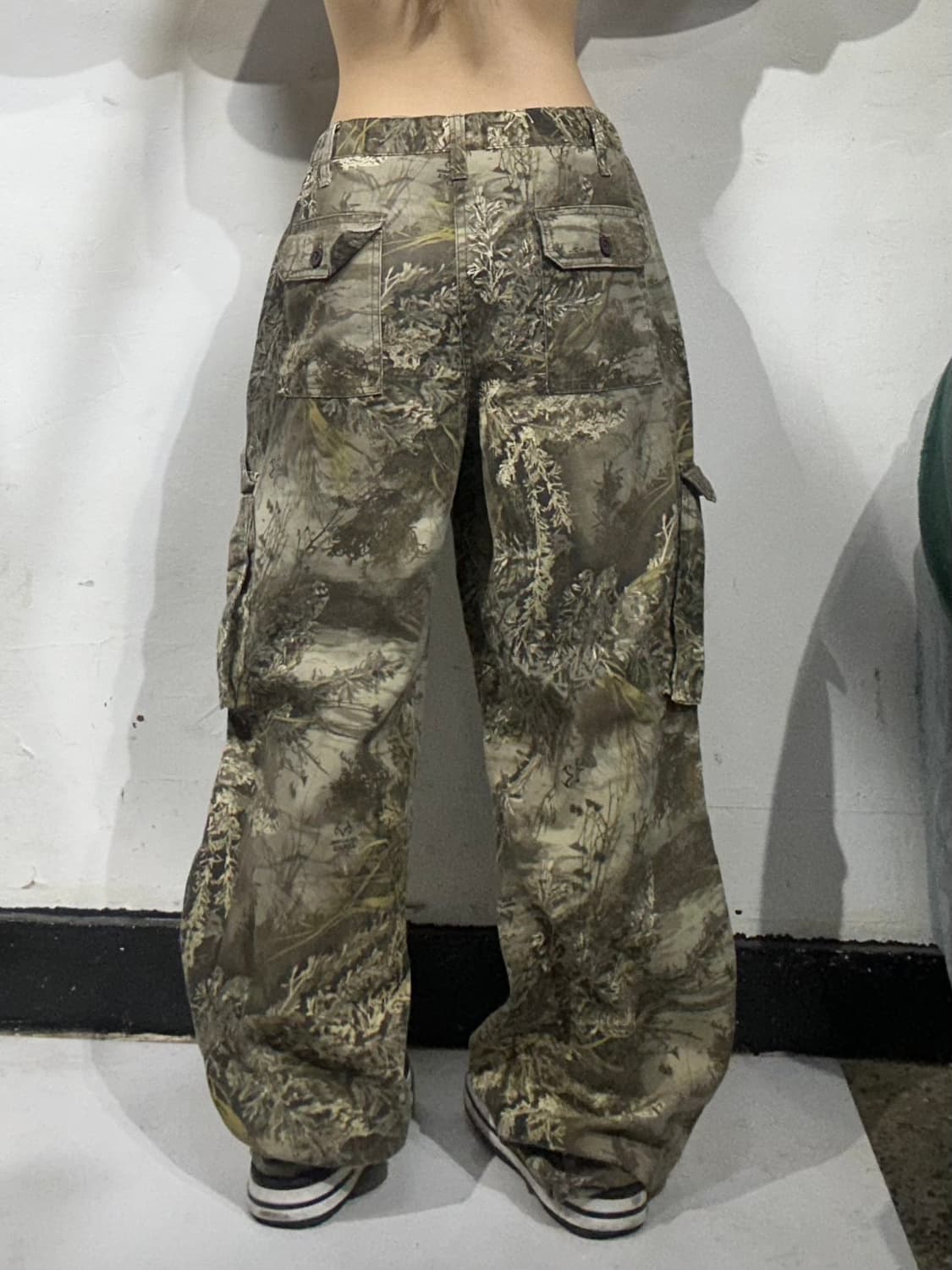 빈티지 카키 리얼트리 헌팅 대장급 카고 와이드 팬츠 L 상품이미지3