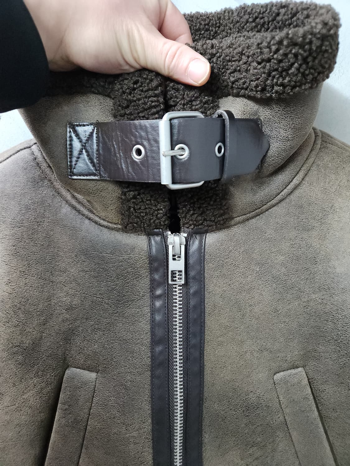 자라 여성 크롭 무스탕 양털 자켓 상품이미지4