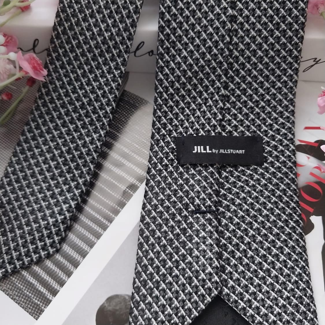 질 스튜어트 실크 텍스처 패턴 슬림 넥타이 7.7cm A+등급 K1443 상품이미지7