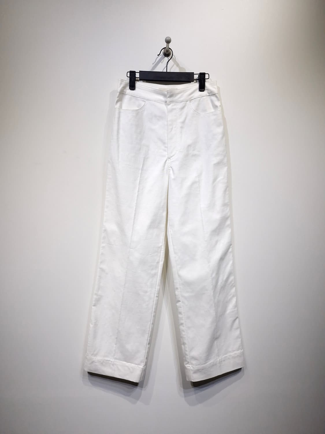 르하스(L'H.A.S) 하이라이즈 스트레이트 팬츠 화이트 상품이미지4