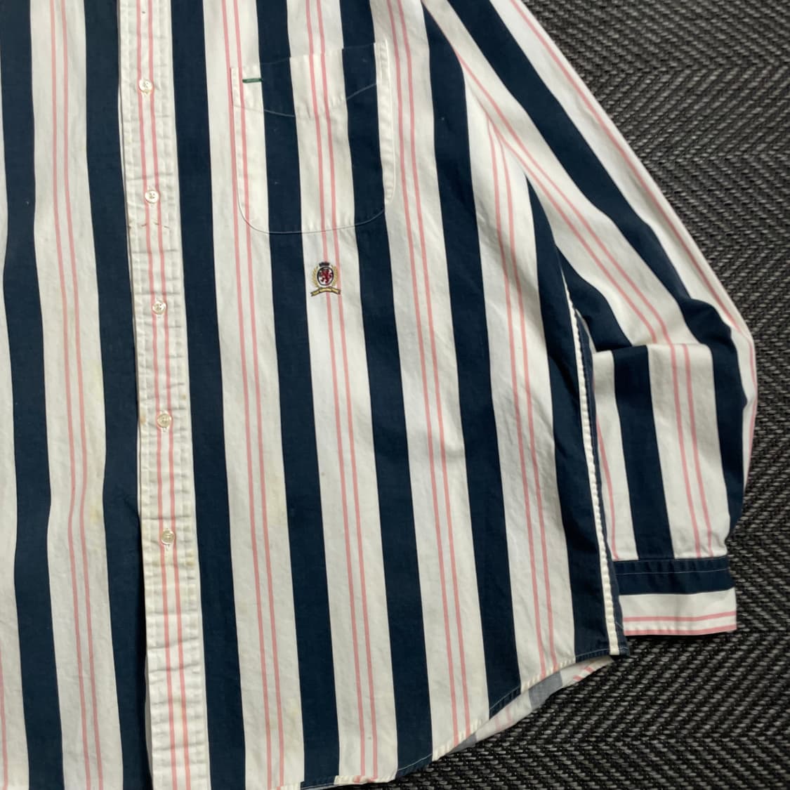 90s 타미힐피거 스트라이프 월계관 긴팔 셔츠y 4272 상품이미지3
