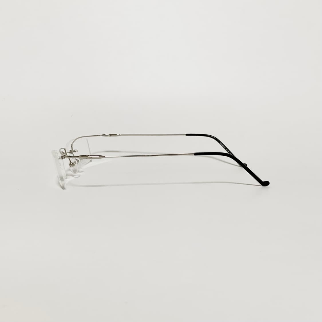 840 실버 데드스탁 남녀공용 무테 직사각 스테인리스 프레임 빈티지안경 상품이미지3