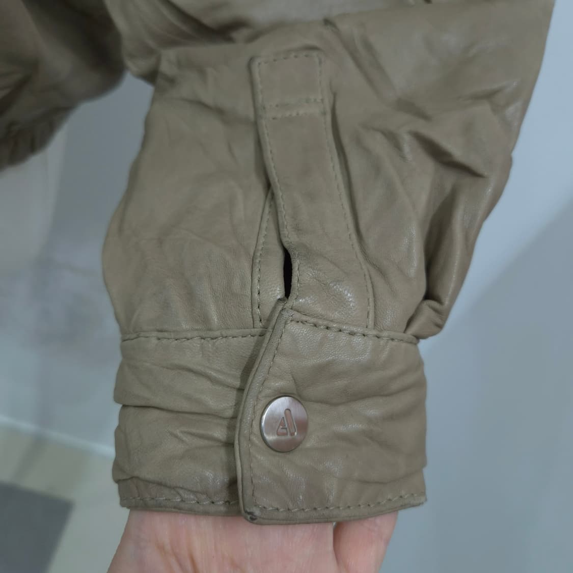 90s 양가죽 오버핏 빈티지 남녀공용 레더 자켓 상품이미지6