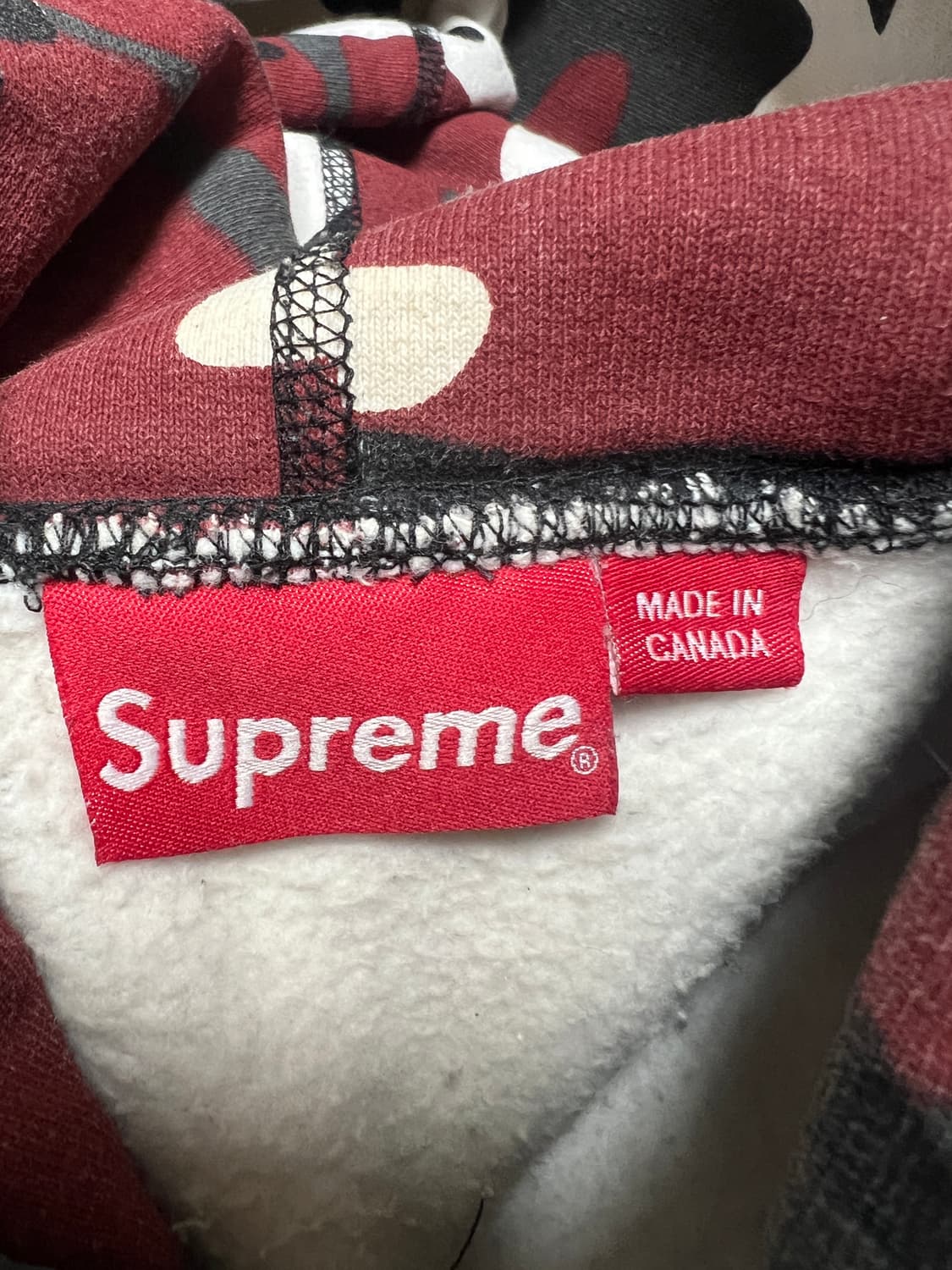 13fw 슈프림 박스로고 레드카모 후드티 L 상품이미지3