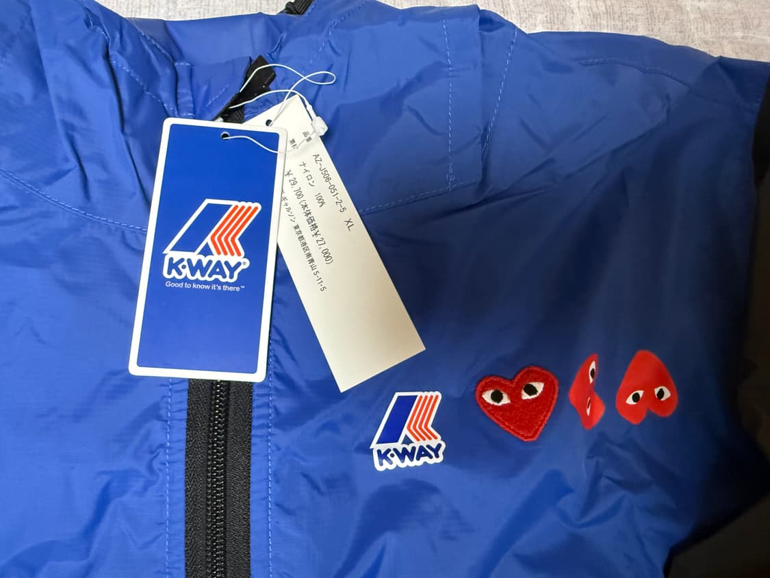 K-Way x 꼼데가르송 바람막이 XL 새상품 상품이미지3