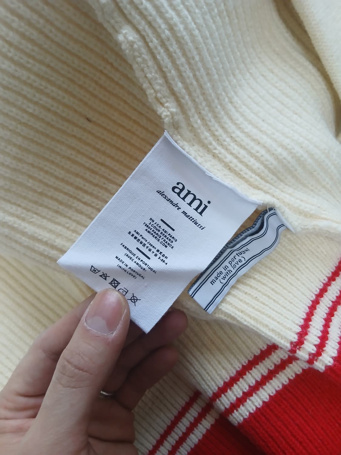 AMI 크림 가디건(남녀공용) 상품이미지4