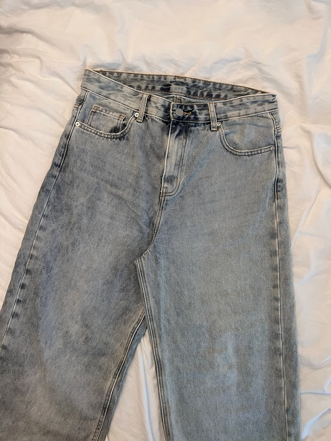 dreamzclo 워시드 와이드 레그 베기 데님 L(32) 상품이미지7