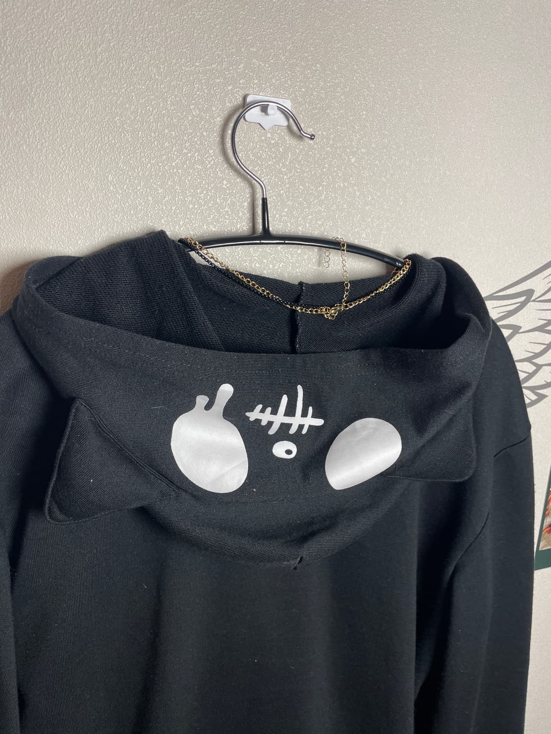 빈티지 펑크 스컬 네코 후드집업 상품이미지4