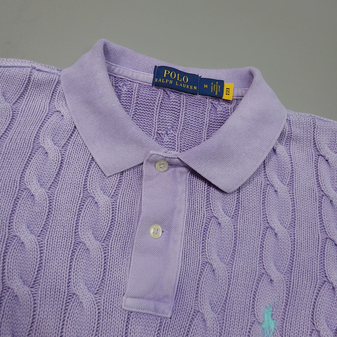 폴로 랄프로렌 신형 QR 여성 반팔 케이블 니트 M 상품이미지3