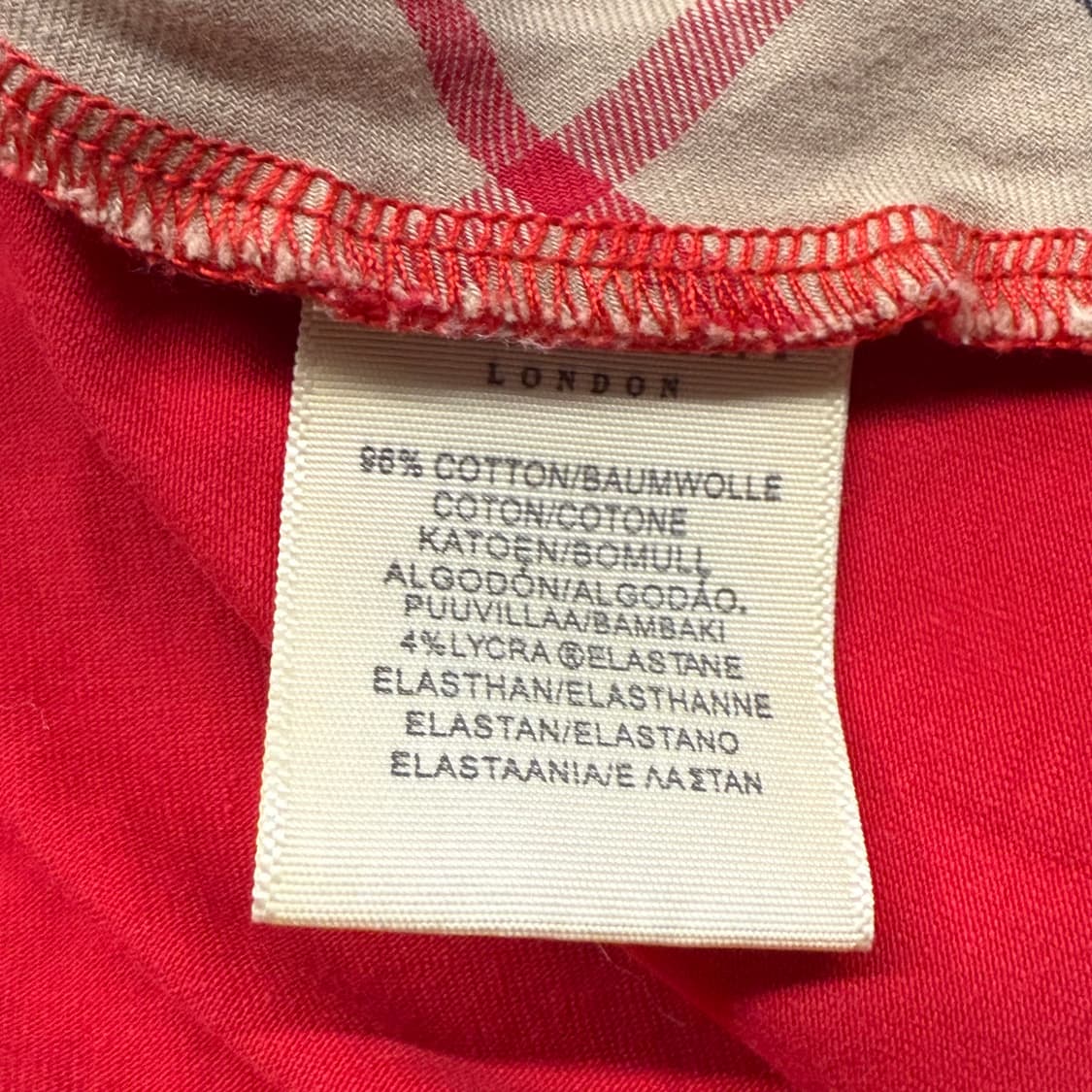 [정품/L] 버버리 레드 긴팔 티셔츠 b17 상품이미지6