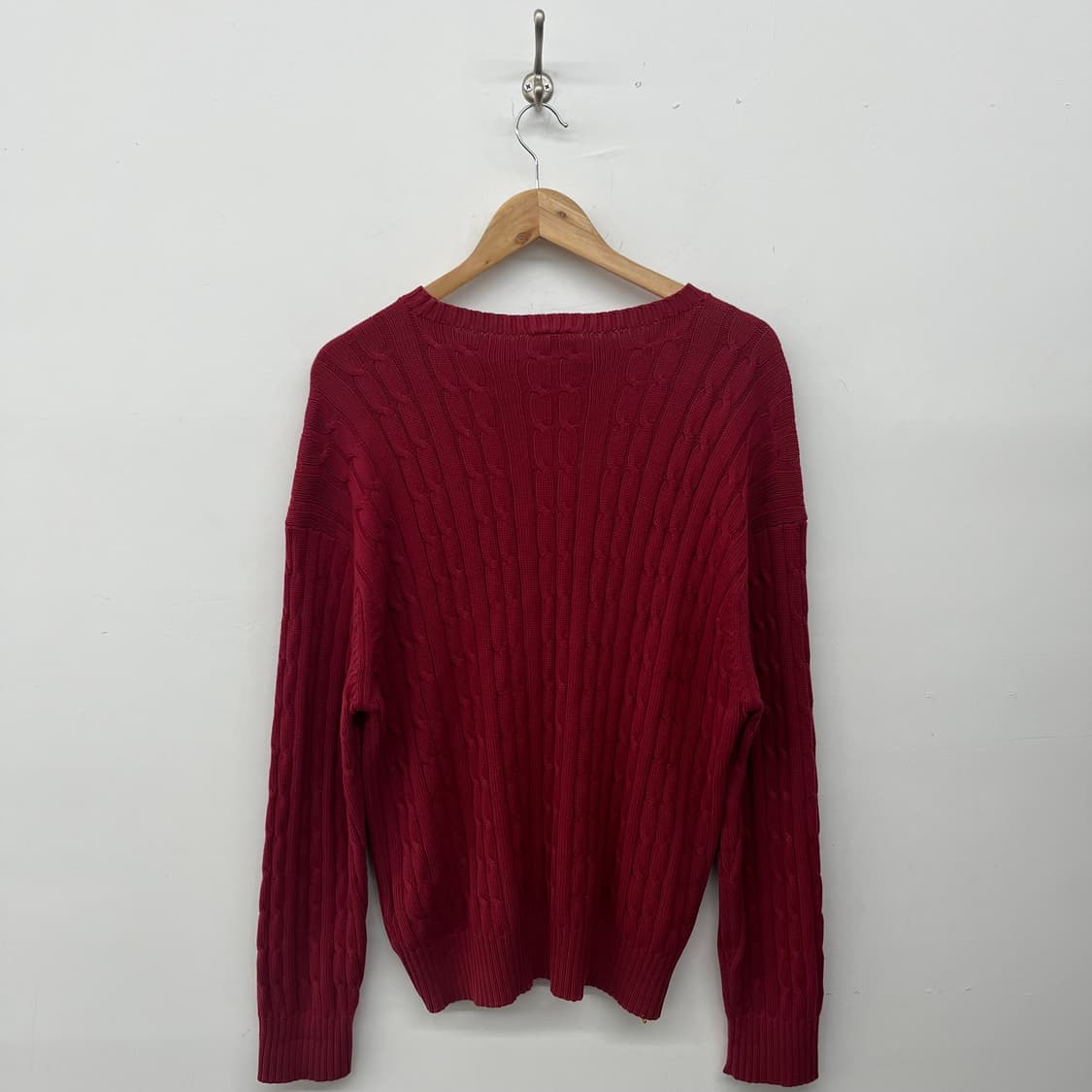 라코스테 케이블 니트 버건디 남XL 상품이미지6