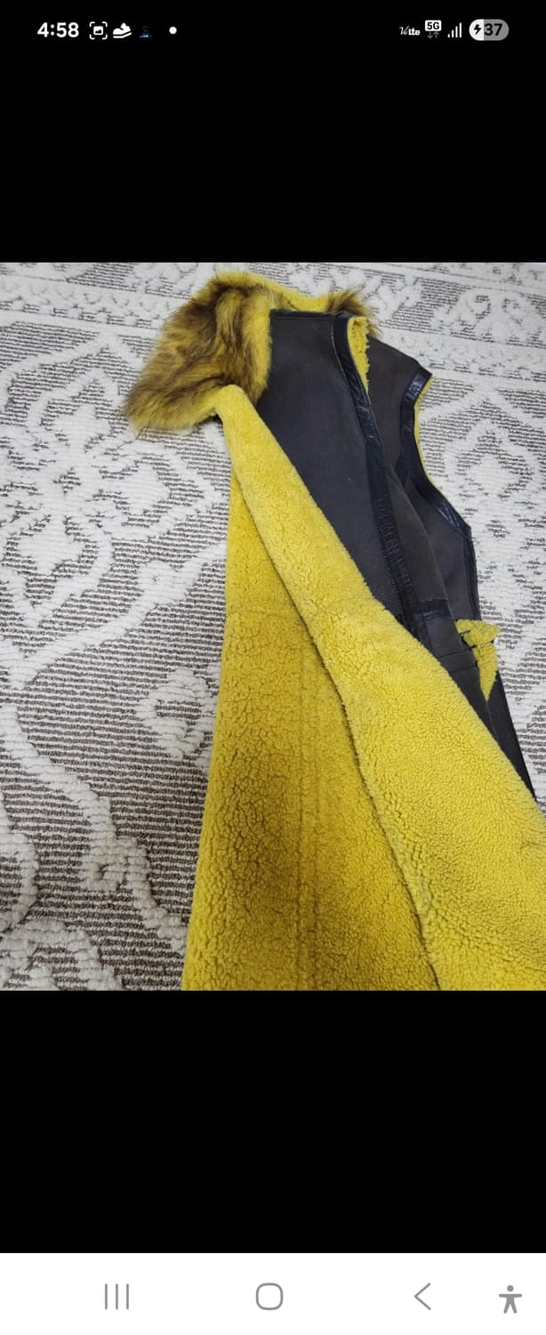 천연 양가죽  롱 무스탕 조끼 55-66 상품이미지6