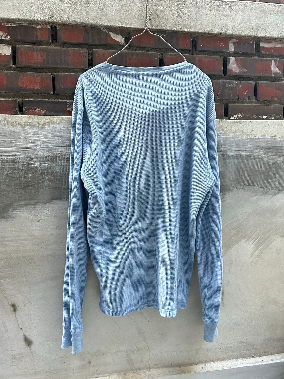 Vtg 폴로 하늘색 와플 니트 롱슬리브 상품이미지2