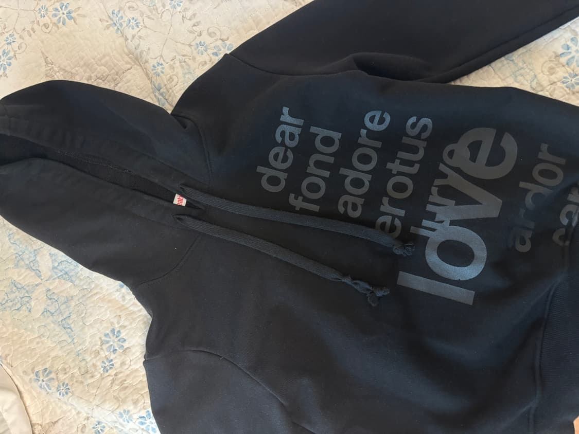 오피쉬 레터링 후드티 블랙 상품이미지2