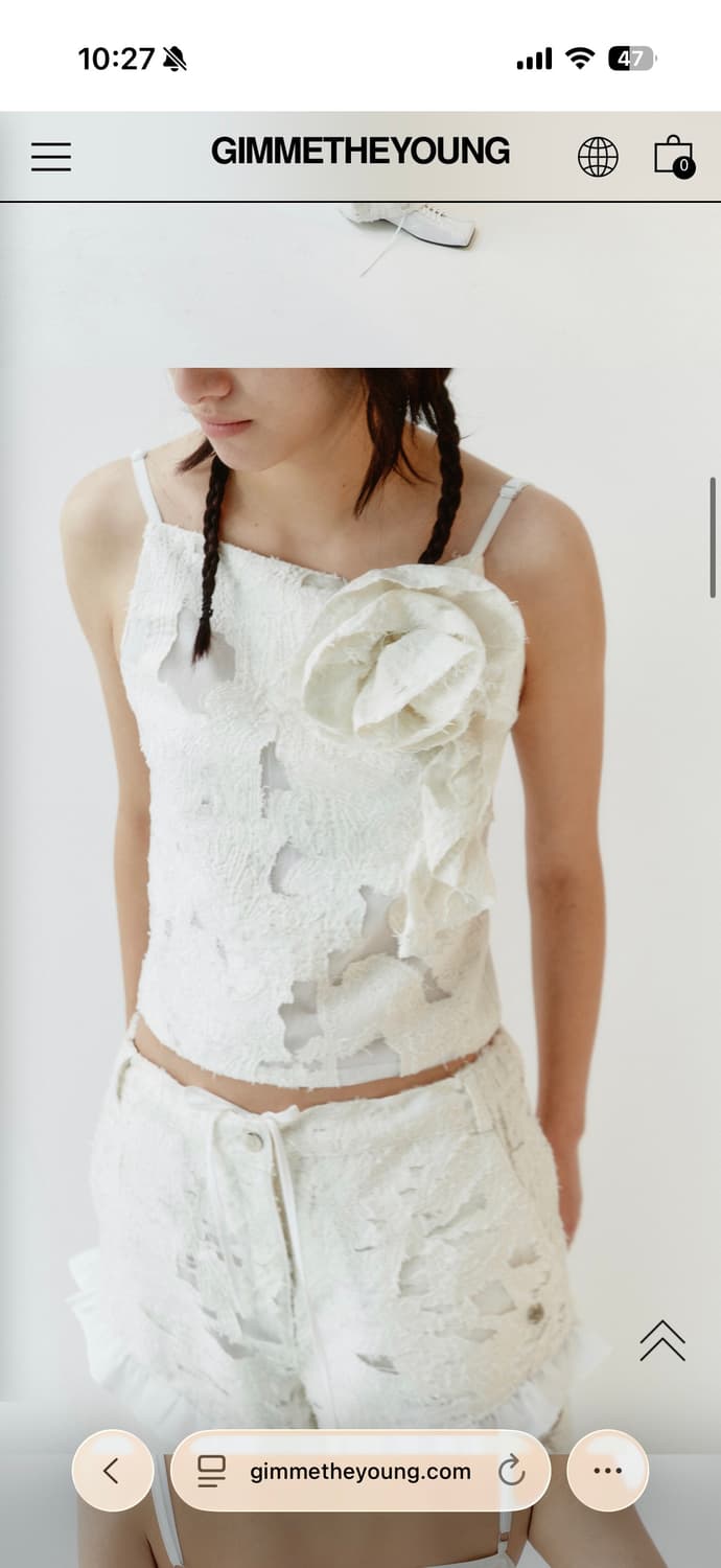 김미더영 GIMMETHY YOUNG 빈티지 자카드 탑 아이보리 상품이미지3