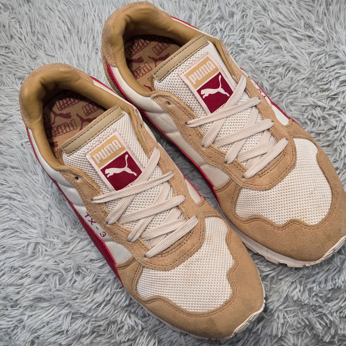 5q-21:푸마 TX-3 베이지 레드 (24cm)-상태굿 상품이미지5