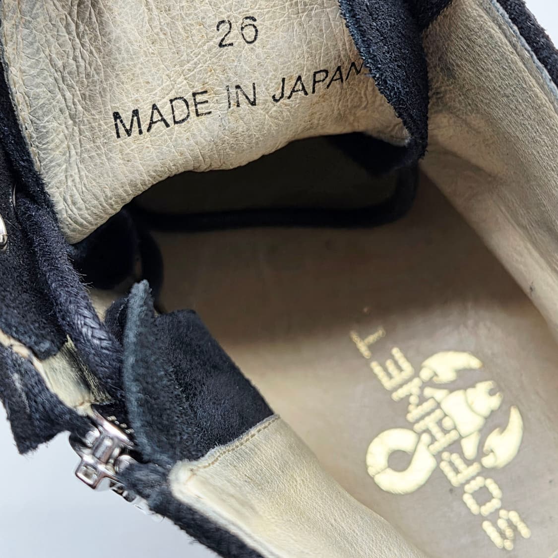 소프넷 14fw 7홀 zip up 스웨이드 워크부츠 블랙 (260) 상품이미지5