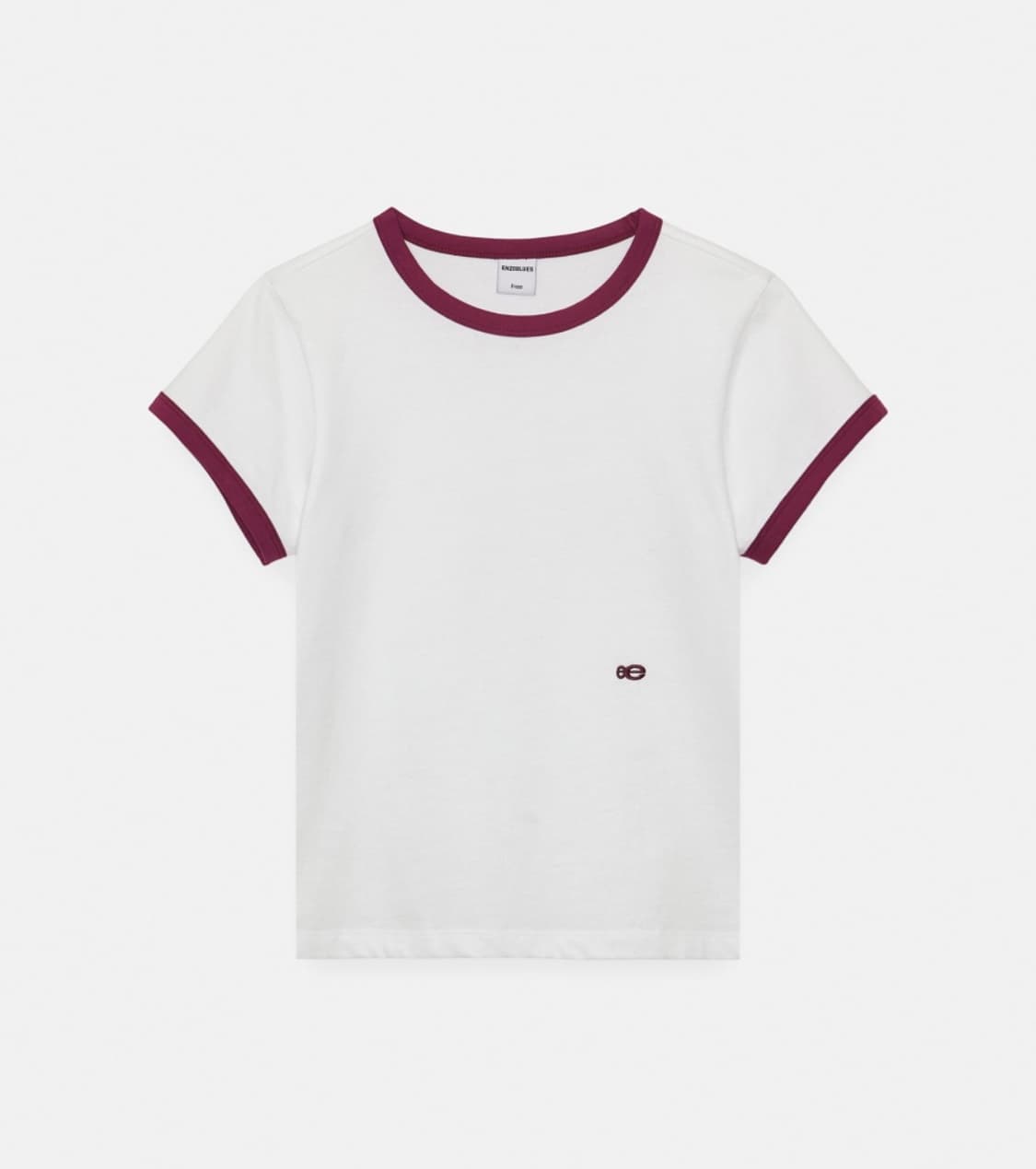 더블 로고 링거 티셔츠 (White)  상품이미지1