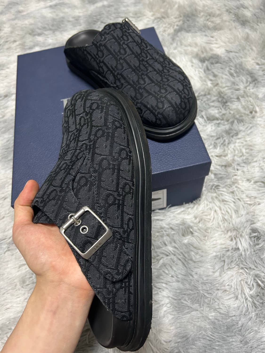 25SS 디올 아쿠아뮬 슬리퍼 43 블랙 상품이미지5