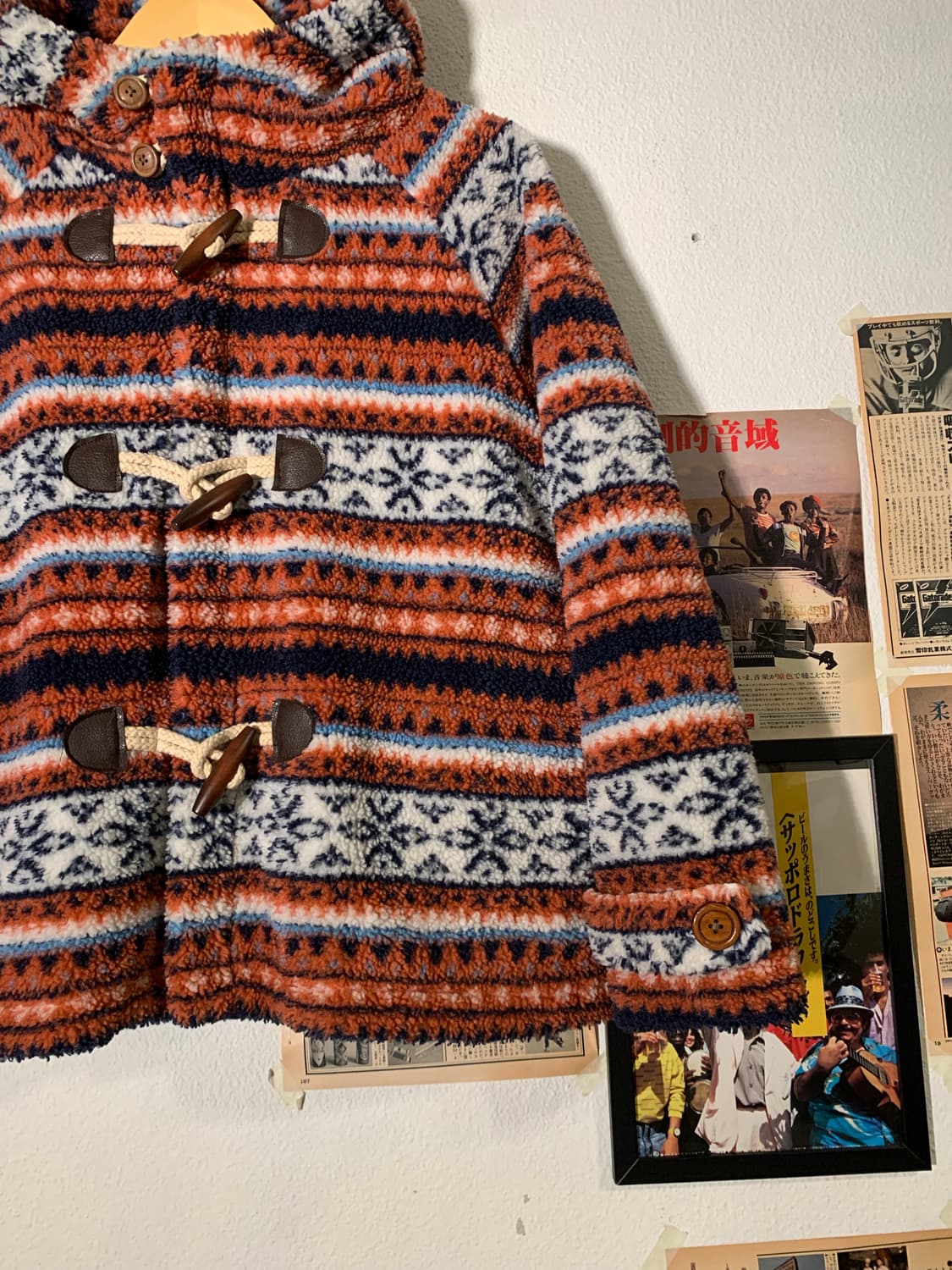 빔즈하트 노르딕 패턴 플리스 더플 코트 집업 상품이미지8