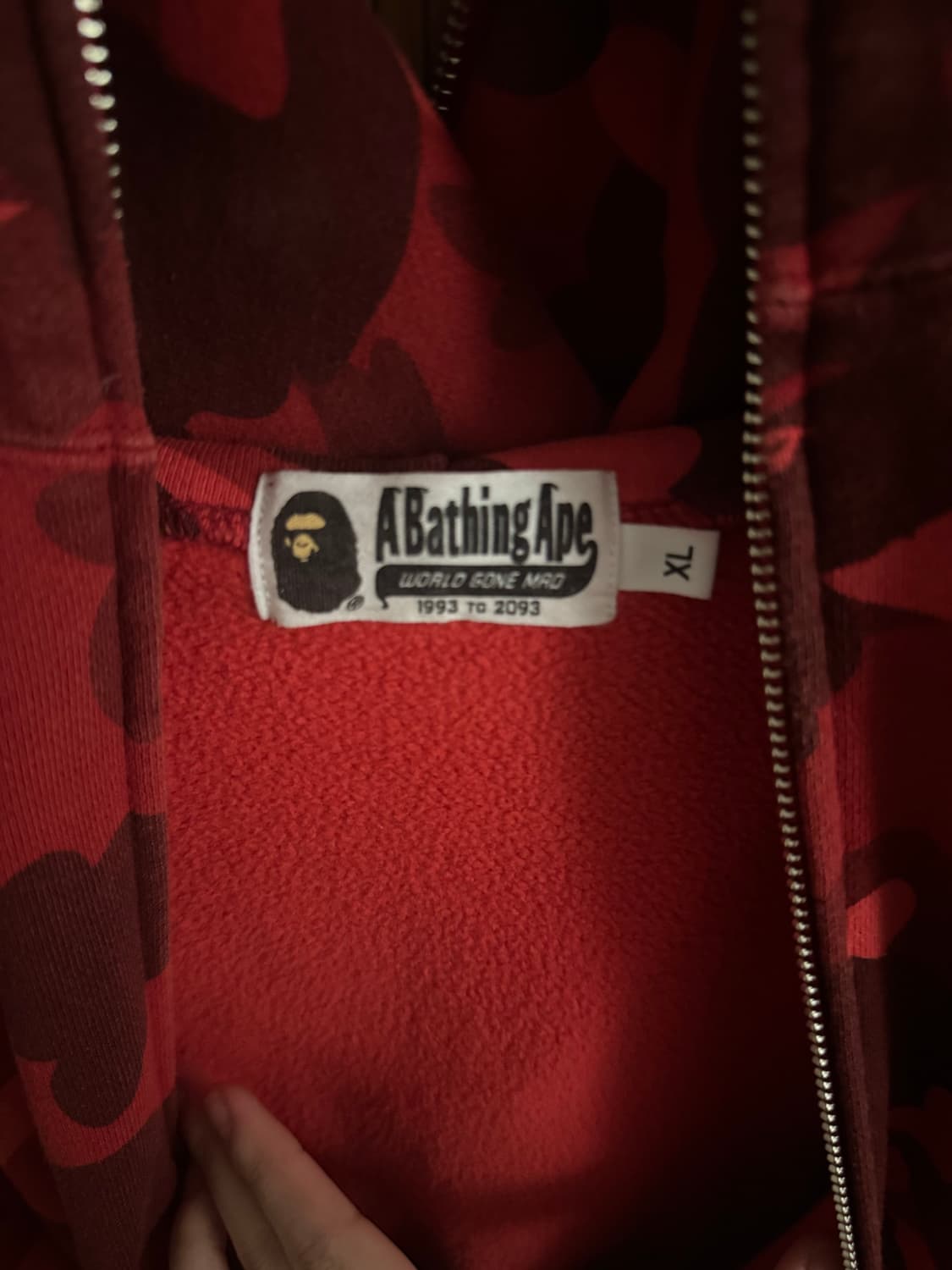 베이프 샤크후드집업 적계 XL 상품이미지4