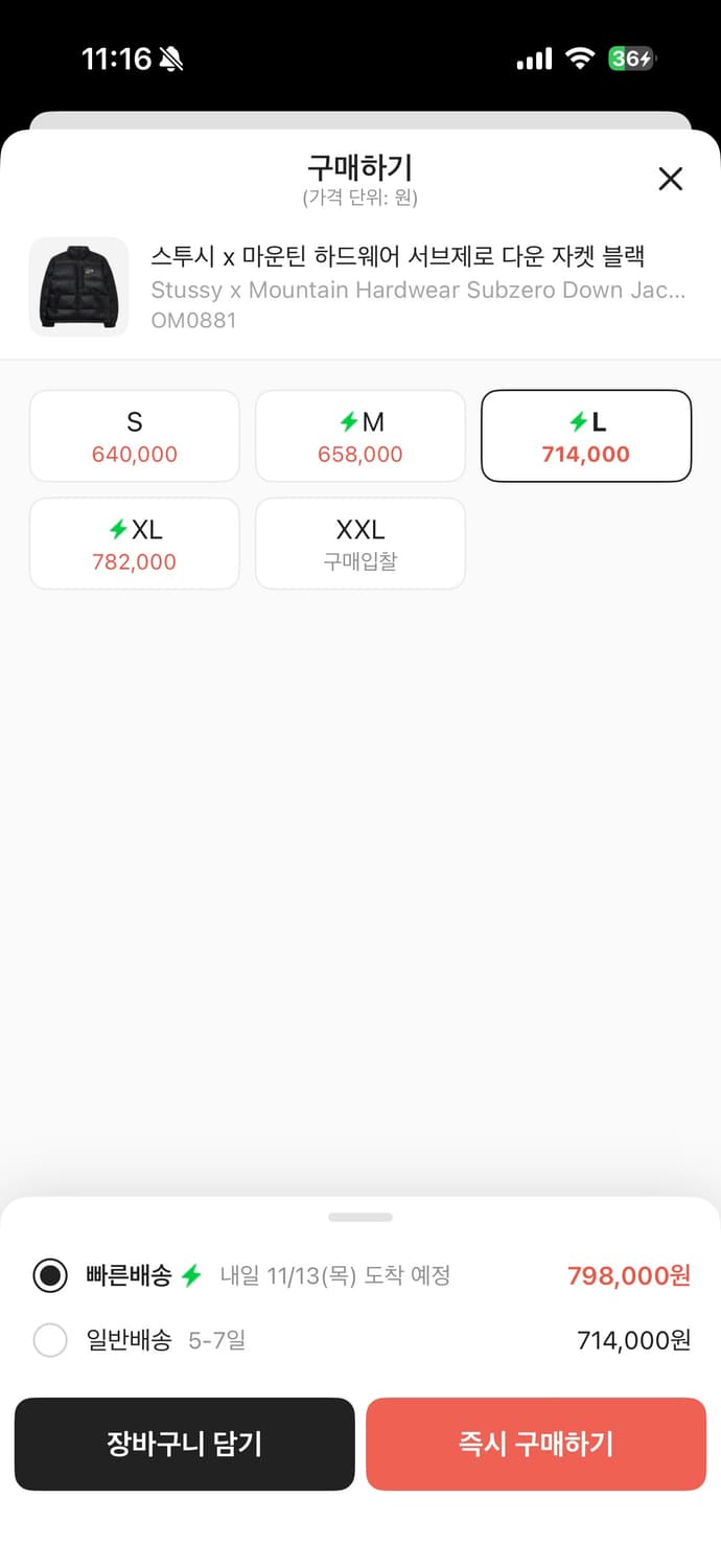 스투시x마운틴 하드웨어 서브 제로 다운자켓 L (100-105) 상품이미지9