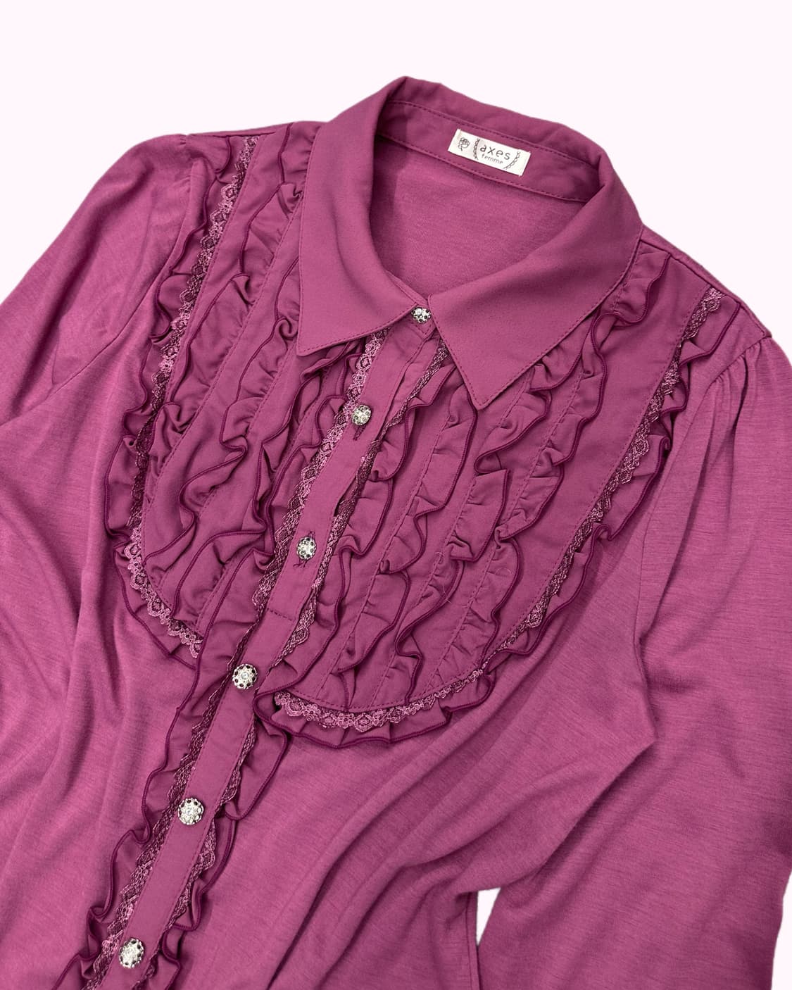 purple frill lace blouse 상품이미지3