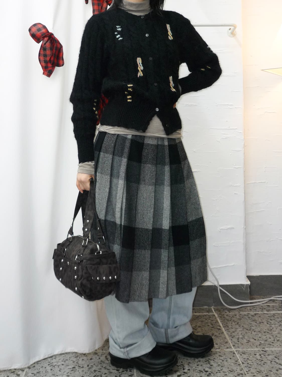 Ash grey Scottish skirt 상품이미지2