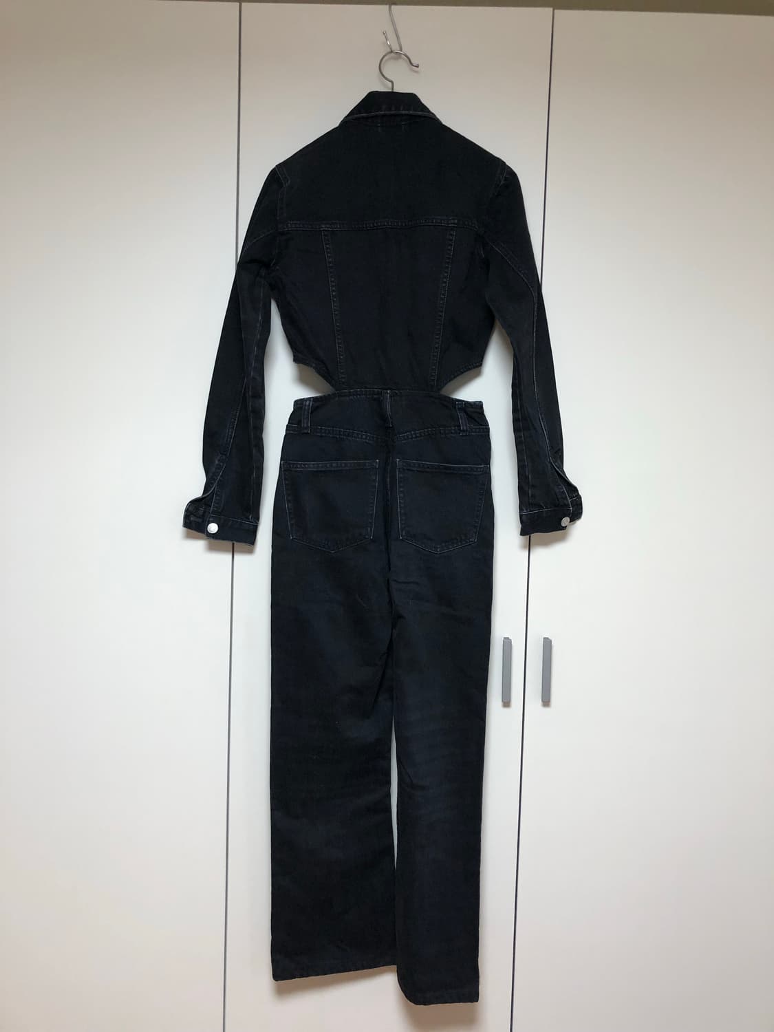 자라 블랙 컷아웃 데님 점프수트 상품이미지4