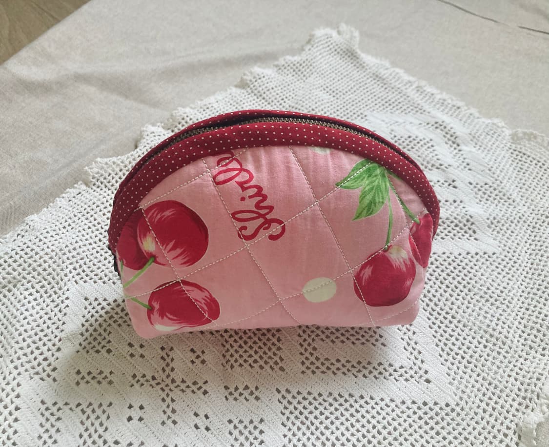 빈티지 체리 원단(샤리템플)  파우치 상품이미지1
