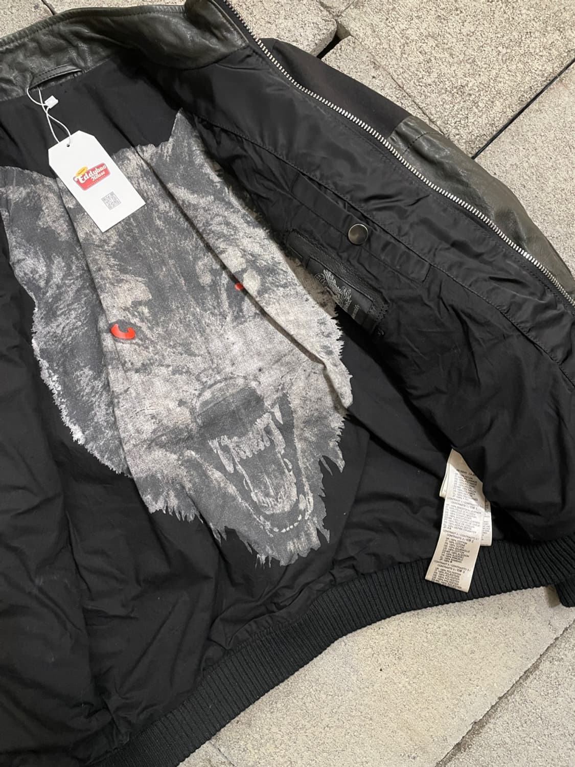 디젤 레더 믹스 봄버 자켓 상품이미지7