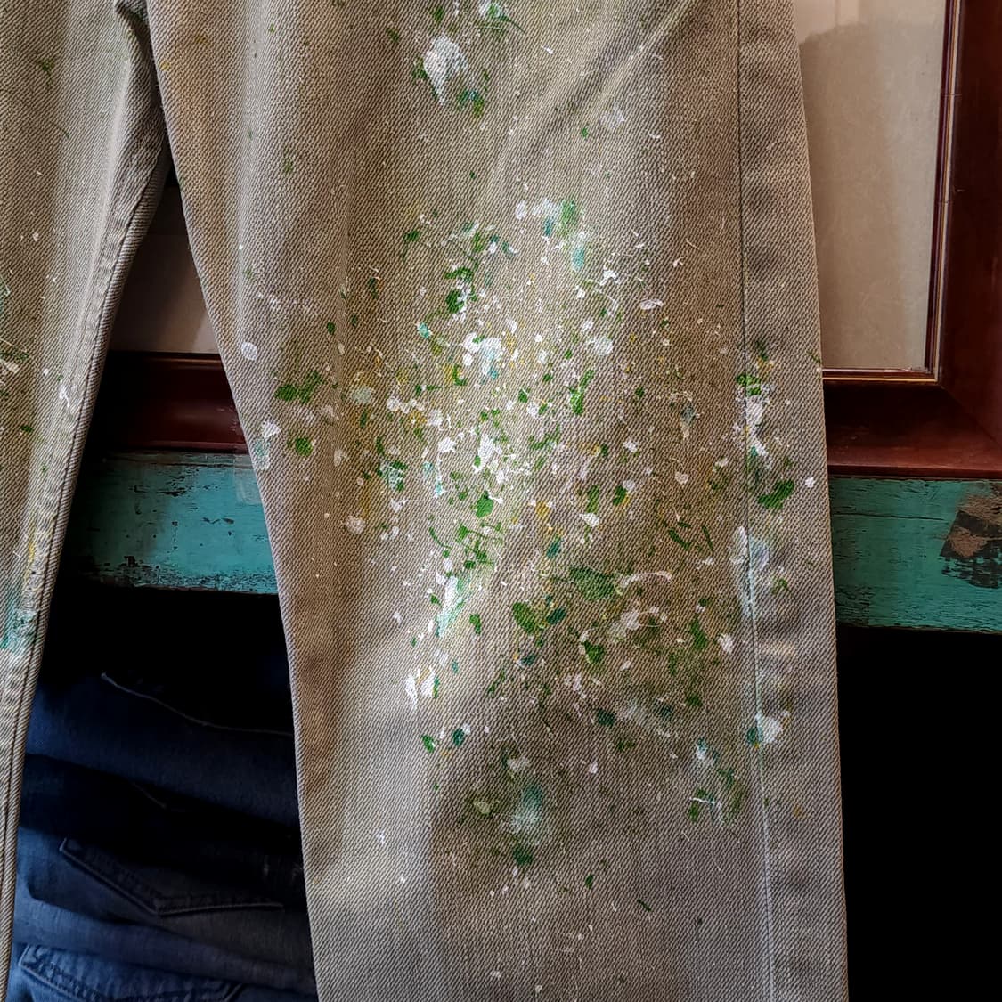 디젤 헤비코튼 코튼 팬츠 워크팬츠 페인팅 커스텀 33 상품이미지5