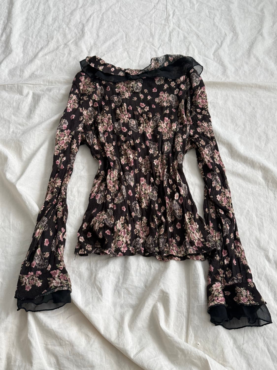 딥브라운 플로랄 페어리 탑 상품이미지5