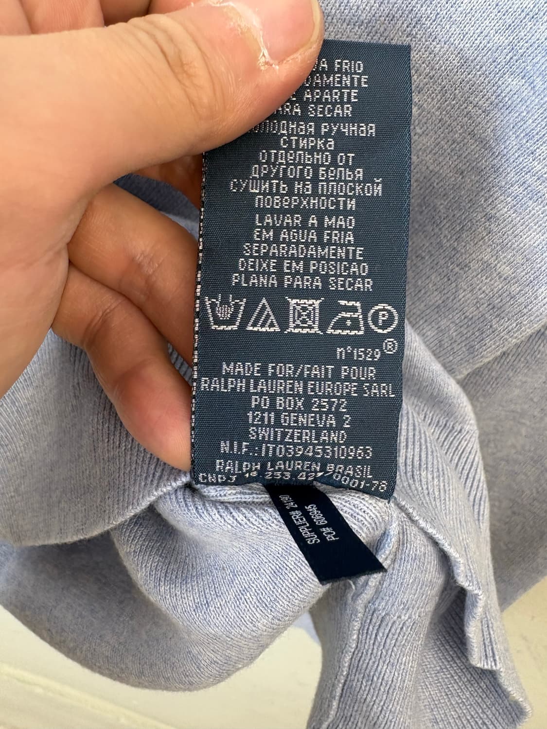 새상품 폴로랄프로렌 하늘색 브이넥 코튼 니트 상품이미지6