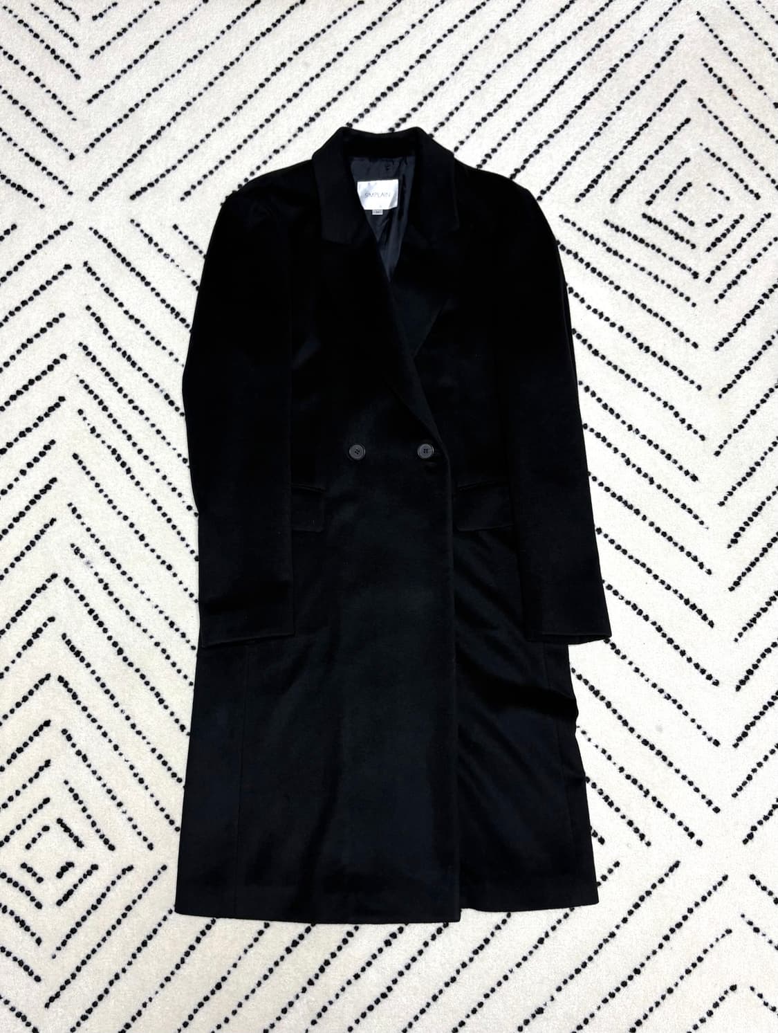 100% 캐시미어 코트 블랙 상품이미지2