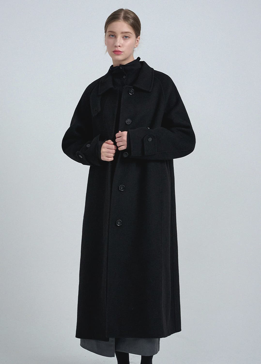 (새상품) 미케네 다비 핸드메이드 울 발마칸 코트 상품이미지1