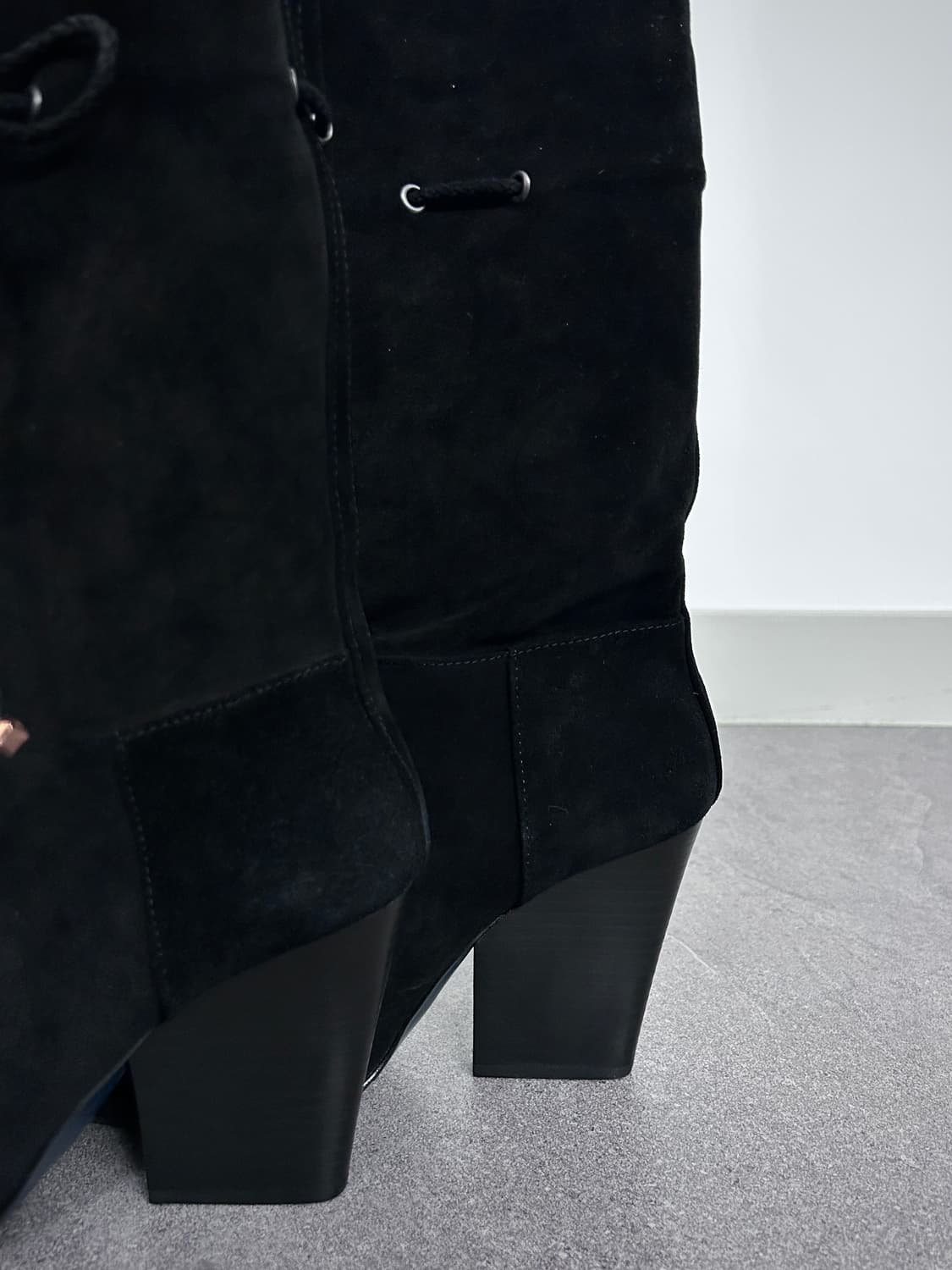 랑방 블랙 스웨이드 롱 부츠 상품이미지6