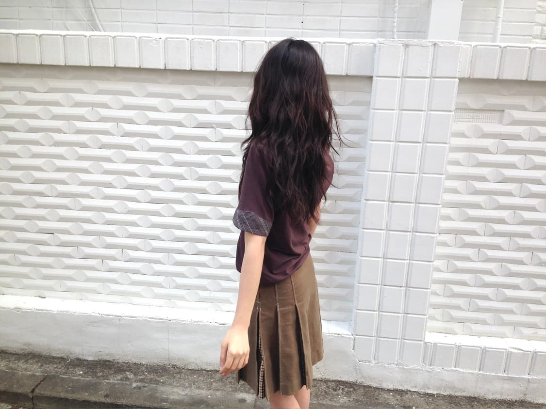 빈티지 프릴 반팔 셔츠 브라운 상품이미지9