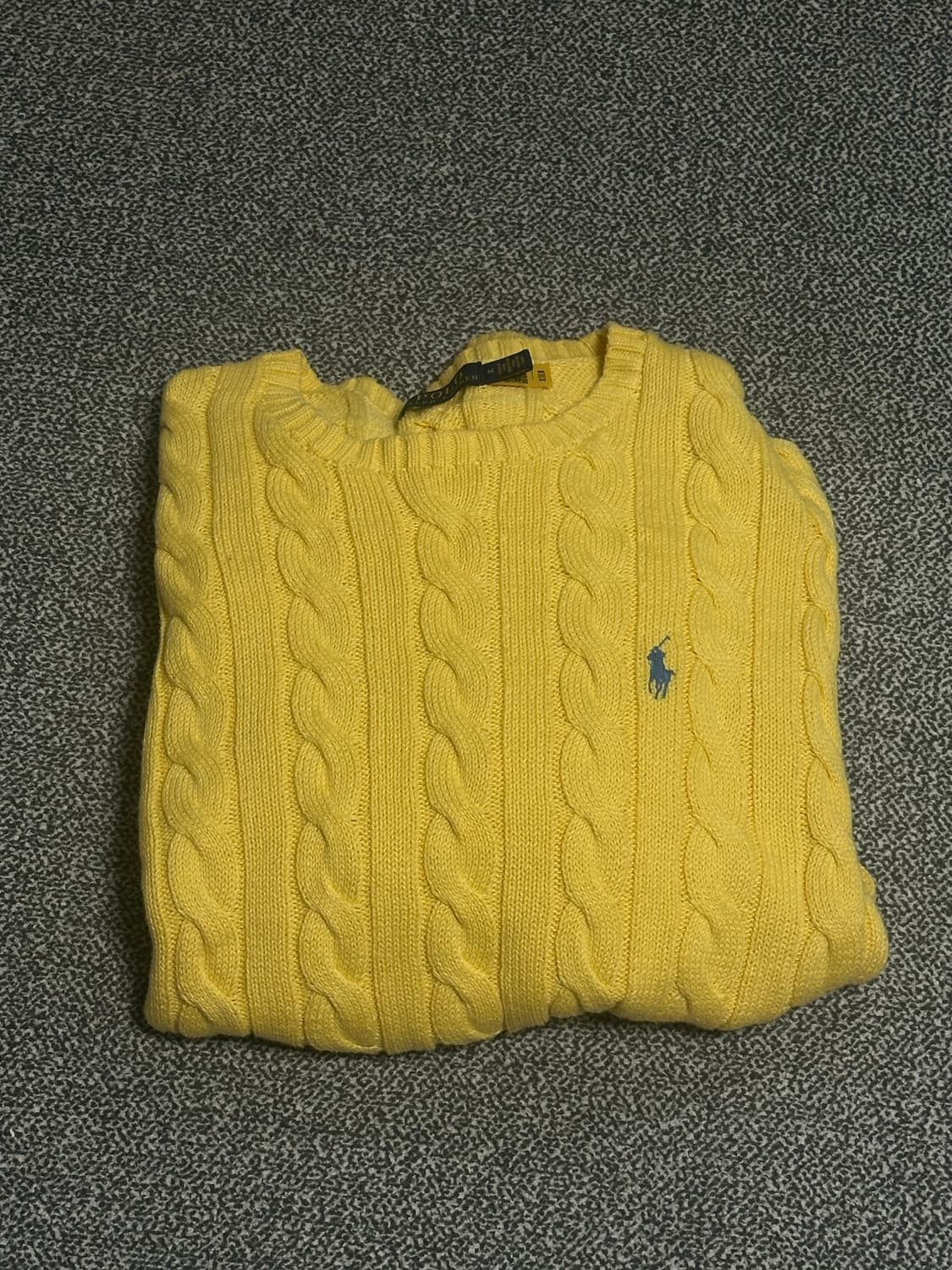 폴로 랄프로렌 케이블 니트 옐로우 M(착용1회) 상품이미지1