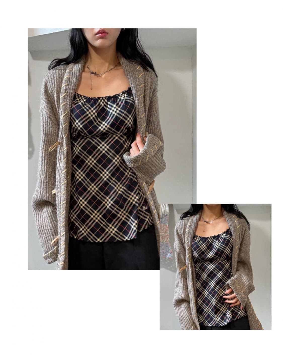 burberry blue label 다크네이비 체크 탑 상품이미지8